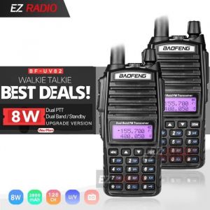 2 PCS-Lot Mise &agrave; Niveau UV-82 BaoFeng 8 W Ham Radio 10 KM Baofeng UV 82 haute 8 W Talkie Walkie 10 km Baofeng UV82 Chaude Baofeng
