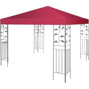 Toile de Rechange pour Tonnelle GOPLUS - 300x300cm - Imperm&eacute;able Vin Rouge