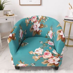 Housse de Fauteuil Cabriolet-Facile &agrave; Installer et &agrave; Laver-Housse de Chaise avec Accoudoirs-pour Comptoir Bar Salon style004