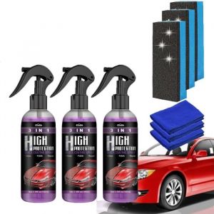 3 Pcs Rev&ecirc;tement en C&eacute;ramique De Voiture High Protection 3in1 Spray 3 in 1 Polish Voiture Hydrophobe Auto Coating Spray pour La