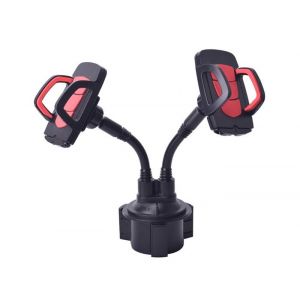 Support double pour téléphone portable pour porte-gobelet de voiture pour navigation automobile col de cygne accessoires - C