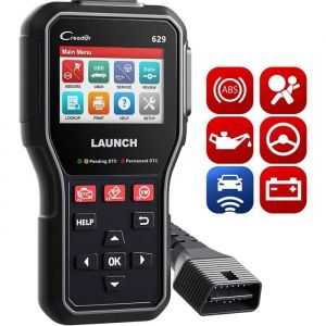 Launch Creader CR629 Valise Diagnostic Auto OBD2 Scanner de Moteur ABS SRS avec Un-Clic Oil/SAS/BMS Reset Multimarque en Français