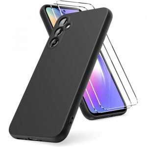 Coque Noir pour Samsung Galaxy A54 5G (64) et 2 Verres Trempé Film Protection Ecran Little Boutik®