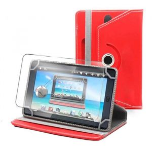 Etui rotatif en simili cuir + verre tremp&eacute; pour tablette Samsung Galaxy Tab A SM-T550 T551 T555 SM-P550 9.7 - Rouge - Yuan Yuan -