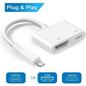 Lightning vers C&acirc;ble Adaptateur HDMI Adaptateur AV Num&eacute;rique pour iPhone X-8-7-6 iPad Air-mini-Pro HDTV 1080p E35601