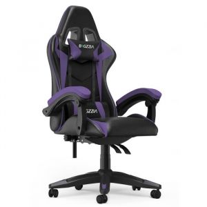Si&egrave;ge gaming Pivotant - Chaise gaming de bureau avec coussin et dossier - Accoudoirs R&eacute;glables - Ergonomique - Violet