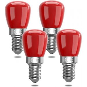 Lot de 4 ampoules LED rouges E14 3 W E14 convient pour l&eacute;clairage ambiant Halloween No&euml;l [Classe &eacute;nerg&eacute;tique F]