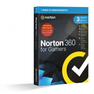 Norton360 per Gamers 2024  Antivirus  3 dispositivi  Licenza 1 anno