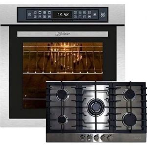 Kaiser Set four EH 6306 R + KG 9356 Turbo four &agrave; encastrer 79L grill 15 ft.+ cuisini&egrave;re &agrave; gaz encastrable 90cm 38 Kw WOK