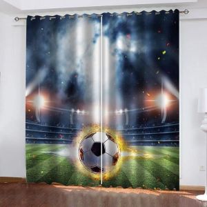 Rideaux occultants - Terrain de Football Sportif - Isolant Phonique - Lot de 2 Panneaux