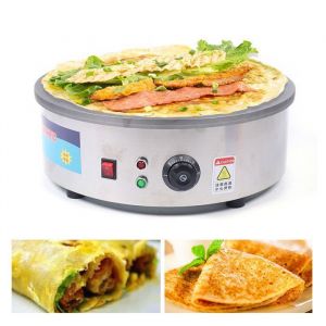 Crêpière Électrique 45cm - Machine à Crêpes 3KW - Machine Crêpe Maker en Fonte - avec Spatule Élargisseur - Crêpière Électrique