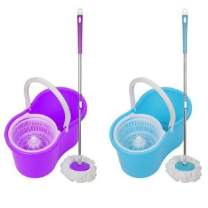 MIPAN.Set Classic Mop Seau essoreur avec Lave-Sol - Presse Manuelle &agrave; Double entra&icirc;nement - Violet