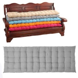 Coussin classique pour banc en m&eacute;tal ou en bois VIPITH rectangulaire 2 ou 3 places pour ext&eacute;rieur 120 x 48 cmGris