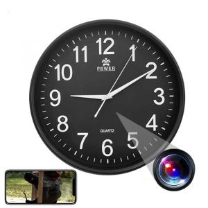 Horloge Murale Cam&eacute;ra Espion WiFi FHD 1080P Vid&eacute;osurveillance Android iOs + SD 16Go YONIS