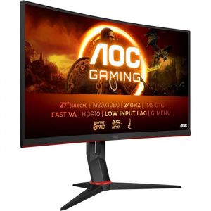 Moniteur de jeu incurv&eacute; - AOC - 27 pouces - 280Hz - 03 ms MPRT - HDR10 - Freesync Premium - 1920x1080 - VA - Incurv&eacute;