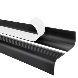 15m profil&eacute; descalier nez de marche adh&eacute;sif antid&eacute;rapant PVC noir pour marches arrondies RGPT 52 x 40 mm