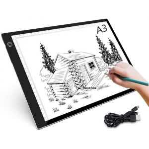AAIWTD Tablette Lumineuse A3 Ultra-Mince Portable3 Luminosit&eacute; LED R&eacute;glableTable &agrave; Dessin pour Broderie Diamant Esquiss &Eacute;tiquette