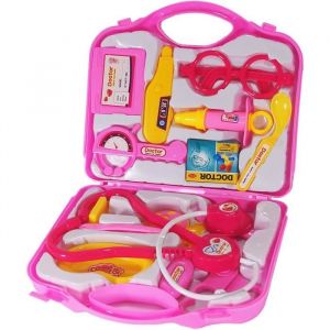 AURSTORE BASA Jouet MedicalMalette Valise Docteur Enfant JouetAccessoire Docteur Jouet éducatifJouet de Médecin (Rose)