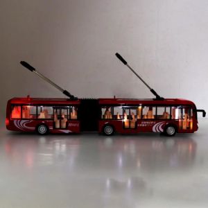 Jouet de Bus &Eacute;lectronique MXZZAND - Mod&egrave;le de Circulation pour Enfants - Rouge