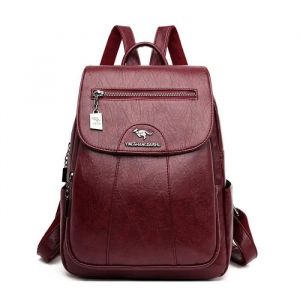 Sac à Dos en Cuir - Marque Rouge - Modèle Femme - Taille 25x12x30cm - Style Tendances Urbaines