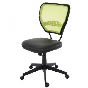 Fauteuil/chaise de bureau Seattle charge 150kg similicuir ~ vert sans accoudoirs
