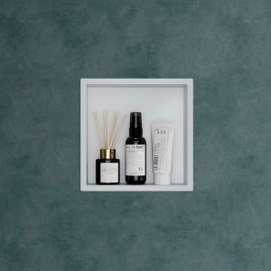 Mai & Mai&reg; &Eacute;tag&egrave;re Murale &agrave; Carreler 30x30x83cm Niche de Douche &agrave; Encastrer en Inox Blanche