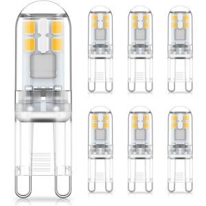 Ampoules LED G9 1.5W Lumi&egrave;re Blanc Naturel 4000K AC 220-240V Non Dimmables Sans Scintillement Paquet De 6