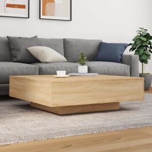 Table basse - AKOZON - Chêne sonoma - 100x100x31 cm - Bois dingénierie - Design contemporain
