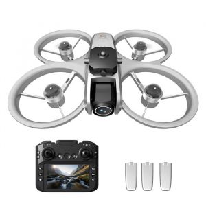 Mini Drone avec Cam&eacute;ra 720P HD T&eacute;l&eacute;commande avec &Eacute;cran pour Enfant Quadricopt&egrave;re H&eacute;licopt&egrave;re RC avec 3 Batteries Cadeau pour Gar&ccedil;ons