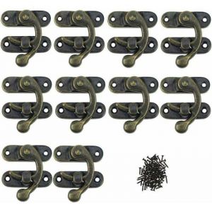 12 fermoirs scrapbooking m&eacute;tal antique pour coffrets bo&icirc;tes bijoux charni&egrave;res Label