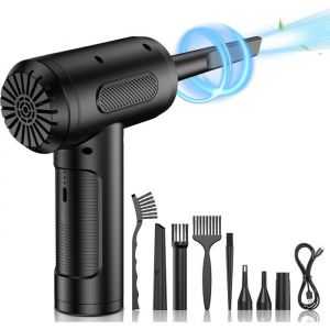 Soufflette Air Comprim&eacute; 3 Vitesses 91 000 tr/min Bombe Air Sec Souffleur PC Depoussierant Ordinateur Rechargeable par USB