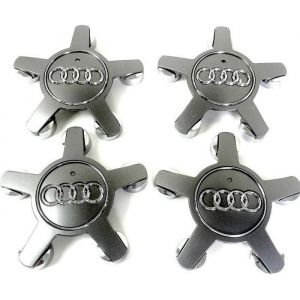 x4 centres de roue Gris emblème Audi cache moyeu - 4F0601165N