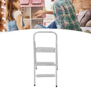 Escabeau miniature - VGEBY - 1/12 - Métal - 3 marches - Décoration DIY