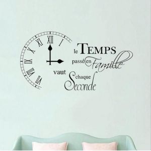 Stickers Muraux Salon CitationSticker Muraux Citation et Lettres Famille TempsDecoration Murale Salon Autocollant