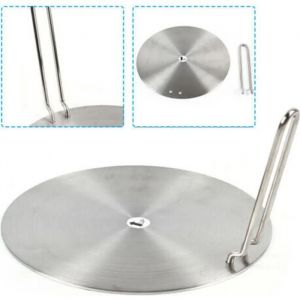Adaptateur pour plaque &agrave; induction universel en acier inoxydable adaptateur pour plaque &agrave; induction &Oslash; 24 cm argent ODIPIE