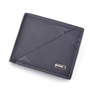 Portefeuille Homme en PU CuirTri-plii Portefeuille avec un Porte-monnaie Zipp&eacute;Noir