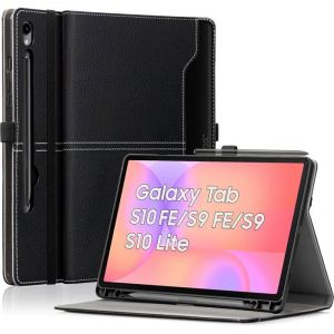 Coque Pour Samsung Galaxy Tab S10 Lite / S10 Fe / S9 Fe 10.9/ S9 11 Pouces Avec Porte S Pen&Eacute;tui En Cuir Pu +Tpu Souple