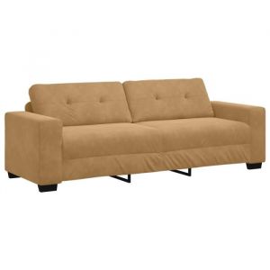 PROMOTION Canapé 3 places Scandinave CLIC-CLAC - velours marron de 180 cm 34573 - BestMeuble