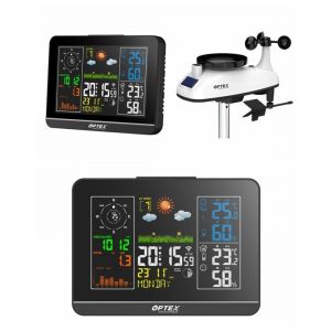STATION METEO PRO COULEUR WIFI HEURE/ANEMOMETRE/PLUVIOMETRE EXTERIEURE + Porte clé siffleuse compatible Application TUYA