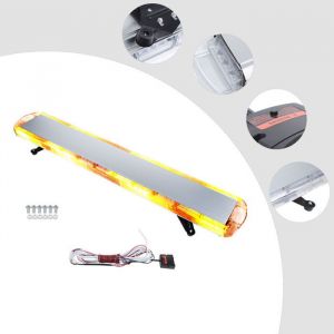 Gyrophare Barre Lumineuse 96 LED Balise Avertir R&eacute;Ponse Stroboscope Universel Orange Avertissement Gyrophare Voyant DC12-24V