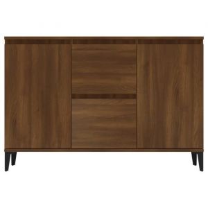 JIM - MEUBLE ENFILADE - Buffet Chêne marron 104x35x70 cm Bois dingénierie(6125)