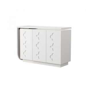 Bureau dangle blanc 110x40x75cm- Bureau gamer PC coiffeuse avec plateau pivotant - Meuble multifonction