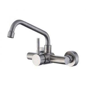 Robinet Mural pour Evier Cuisine Mitigeur Cuisine en Acier Inoxydable 304 Robinet Cuisine avec Bec Rotatif couleurs multiples YYV