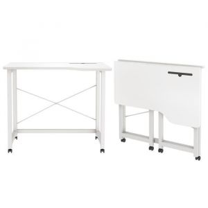 Bureau PlianteTable de Travail Mobile Table dOrdinateur Portables avec 4 roulettes Bureau Informatique Pliante 90x56x75cm