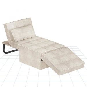 FLEXISPOT XC-TB1 Fauteuil Chauffeuse Lit Convertible Dossier Chaise Longue 3 en 1 Extensible Capacité de Charge 300 kg Beige