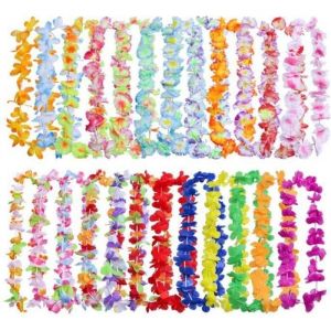 50 Pièces Fleur Guirlandes Hawaï Collier Hawaien pour la Robe le Collier et la Plage
