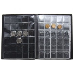 Album de collection de pi&egrave;ces - TEMPSA - Portable - 200 pi&egrave;ces - Brun - Numismatique