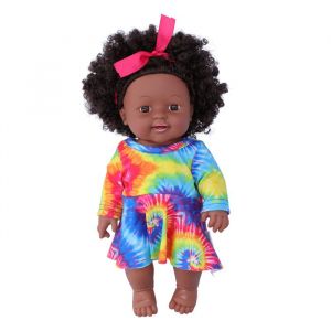 Poup&eacute;e B&eacute;b&eacute; Renaissance 30cm Poup&eacute;e Fille Noire Africaine Cheveux Boucl&eacute;s Jouet R&eacute;aliste de B&eacute;b&eacute;s Enfant