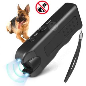 INN Anti aboiement chien ultrason 450mah 20khz-28khz distance effective 82 pieds dispositif anti-aboiement avec lampe de poche LED