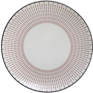 Assiette Plate - SECRET DE GOURMET - Lunis - 27cm - Lot de 6 - Porcelaine Rouge